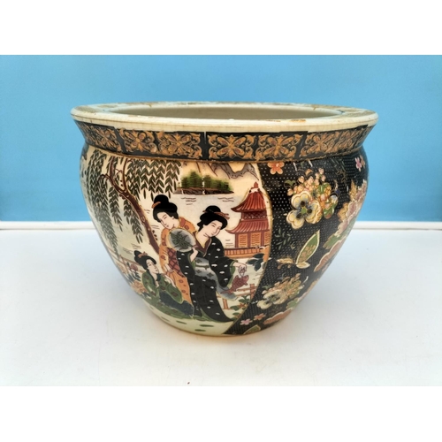 168 - Chinese Oriental Planter. 20cm High, 26cm Diameter.