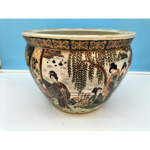 168 - Chinese Oriental Planter. 20cm High, 26cm Diameter.