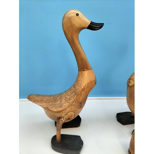 215 - Novelty Wooden Duck Figures (3). Tallest 42cm.