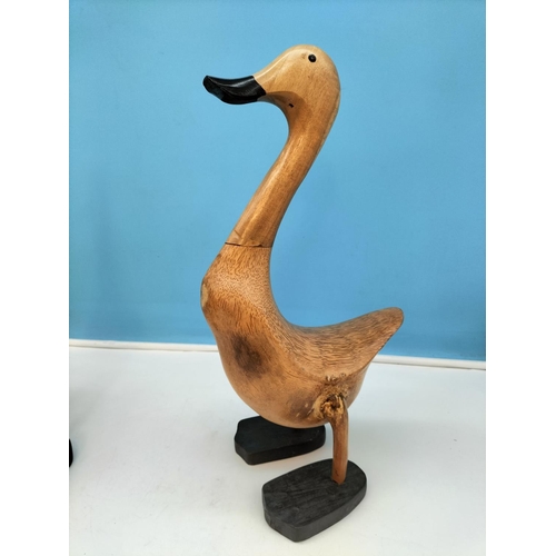 215 - Novelty Wooden Duck Figures (3). Tallest 42cm.