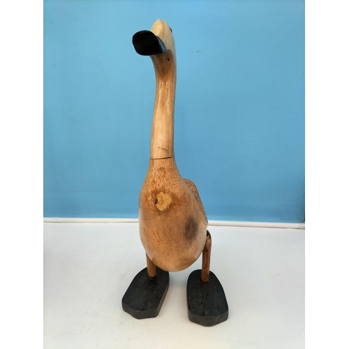 215 - Novelty Wooden Duck Figures (3). Tallest 42cm.