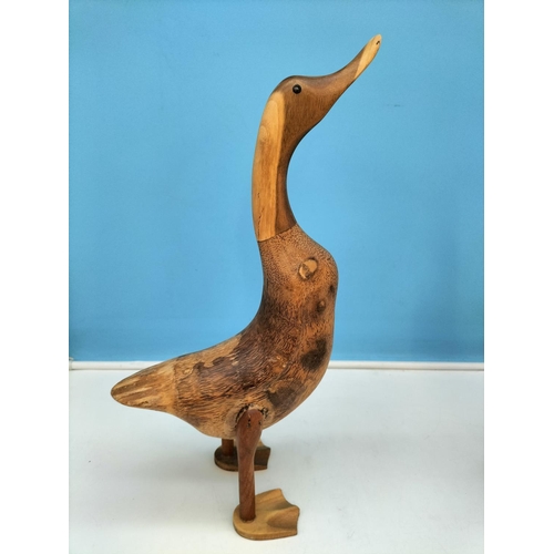 216 - Novelty Wooden Duck Figures (3). Tallest 45cm.