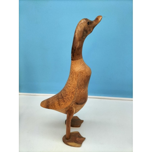 216 - Novelty Wooden Duck Figures (3). Tallest 45cm.