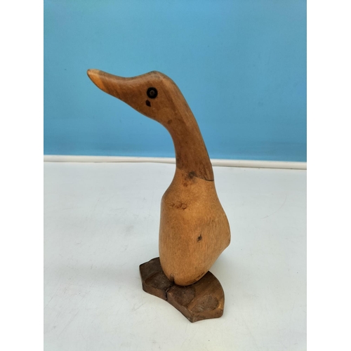 216 - Novelty Wooden Duck Figures (3). Tallest 45cm.