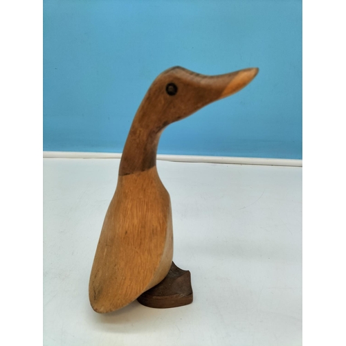 216 - Novelty Wooden Duck Figures (3). Tallest 45cm.