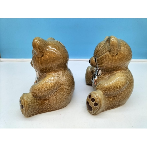 218 - Wade Teddy Bear Money Boxes (2) with Stoppers. 15cm High.