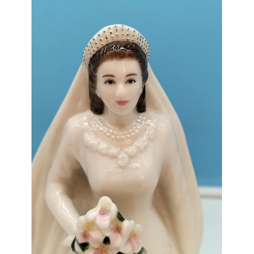 219 - Royal Worcester 23cm Figure of Queen Elizabeth II to Celebrate her Diamond Wedding Anniversary 2007.