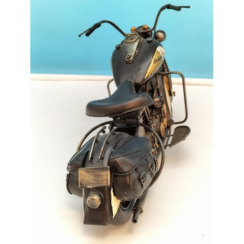 302 - Tin Plate Model of an 'Indian' Motorcycle. 19cm High x 33cm.