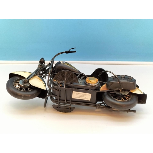 302 - Tin Plate Model of an 'Indian' Motorcycle. 19cm High x 33cm.