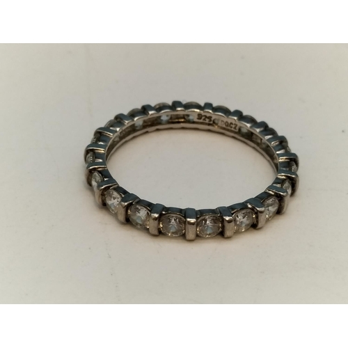 92 - 925 Silver and Cubic Zirconia Banded Ring.