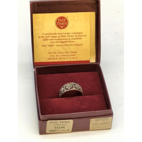 93 - 925 Silver and Marcasite Stone Ring.