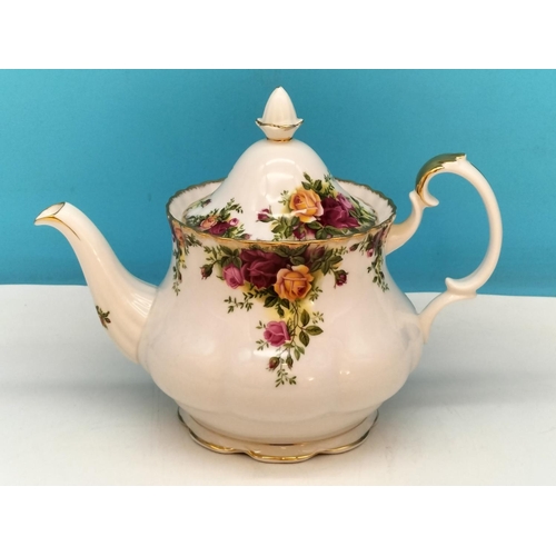 101 - Royal Albert Teapot in the 'Old Country Roses' Pattern. Seconds. 20cm High x 26cm.