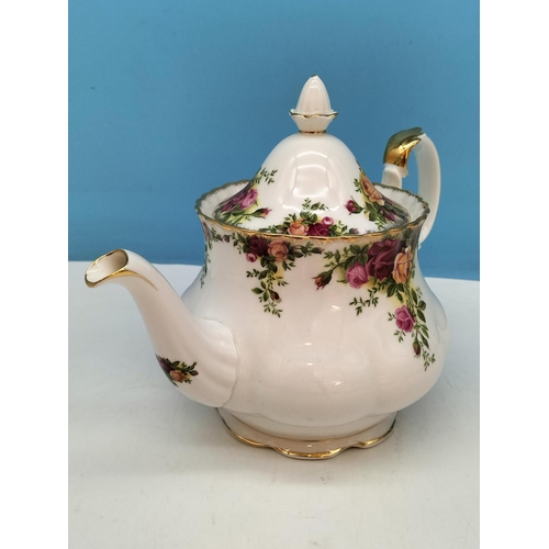 101 - Royal Albert Teapot in the 'Old Country Roses' Pattern. Seconds. 20cm High x 26cm.