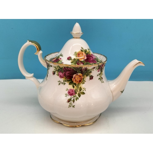 101 - Royal Albert Teapot in the 'Old Country Roses' Pattern. Seconds. 20cm High x 26cm.