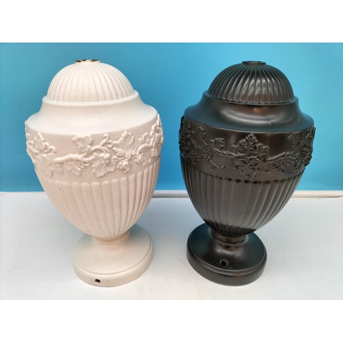 102 - Wedgwood Queensware Embossed Grape and Vine Pattern Lamp Bases. 25cm Tall.