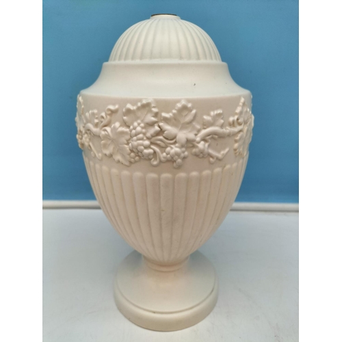 102 - Wedgwood Queensware Embossed Grape and Vine Pattern Lamp Bases. 25cm Tall.