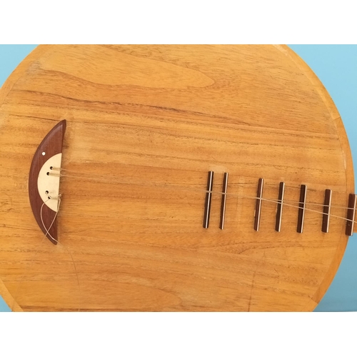 103 - Light Wood Chinese Lute 'Yuegin or Moon Guitar'. Requires One Bridge and Restringing. 63cm Long, Bod... 