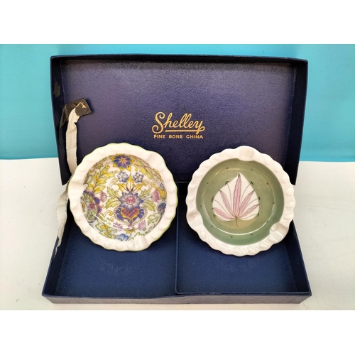 303 - 2 x Boxed Sets of 2 Shelley China Pin/Ashtray Dishes.