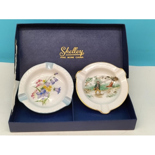 303 - 2 x Boxed Sets of 2 Shelley China Pin/Ashtray Dishes.