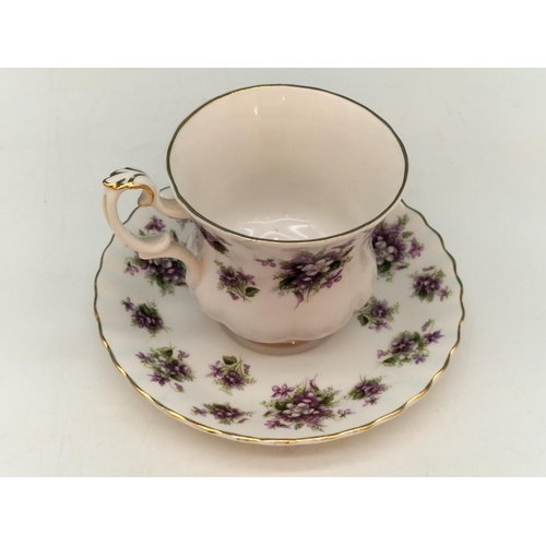 44 - Royal Albert 15 Piece Coffee Set in the 'Sweet Violets' Pattern. Seconds Quality.