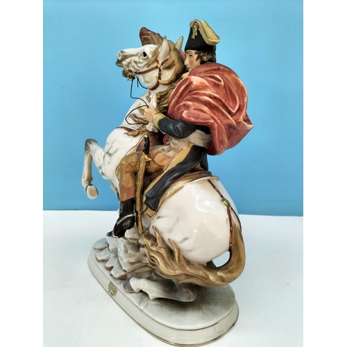 116 - Capodimonte Figure of Napoleon I of France on Marengo c1970. 29cm High, 21cm x 12cm. Small Chip to H... 