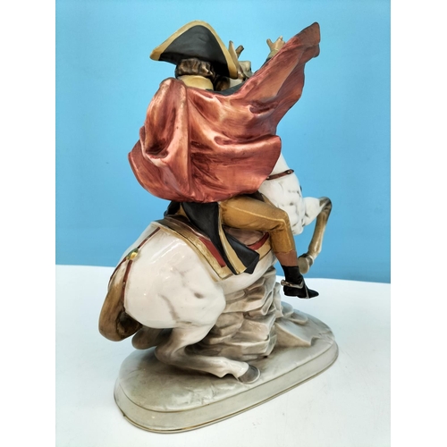 116 - Capodimonte Figure of Napoleon I of France on Marengo c1970. 29cm High, 21cm x 12cm. Small Chip to H... 