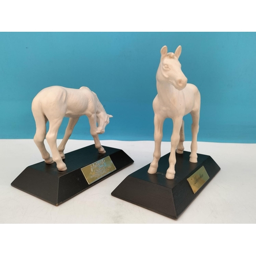 159 - 2 x Beswick Foal Figures on Plinths, 'Sunlight' and 'Adventure'. Tallest 14cm.