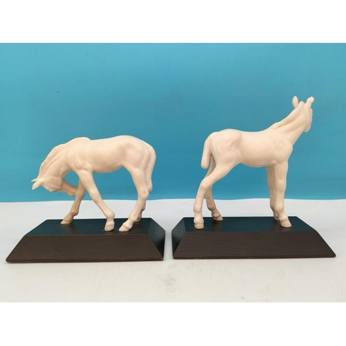 159 - 2 x Beswick Foal Figures on Plinths, 'Sunlight' and 'Adventure'. Tallest 14cm.