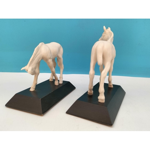 159 - 2 x Beswick Foal Figures on Plinths, 'Sunlight' and 'Adventure'. Tallest 14cm.