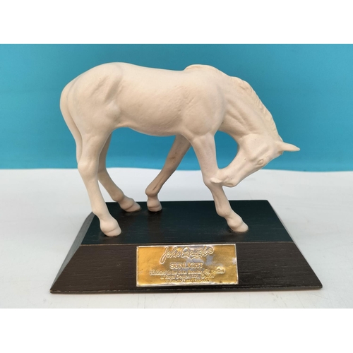 159 - 2 x Beswick Foal Figures on Plinths, 'Sunlight' and 'Adventure'. Tallest 14cm.