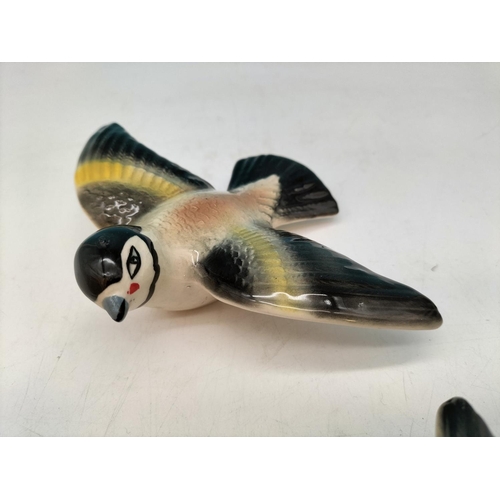 161 - Ceramic Graduated Flying Goldcrest Birds (3)