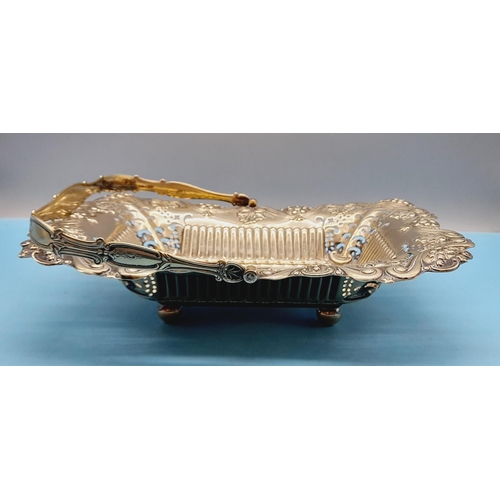 162 - Ornate Silver Plated Fruit Basket plus Silver Plated Fruit Dish. Largest 30cm x 20cm x 7cm.