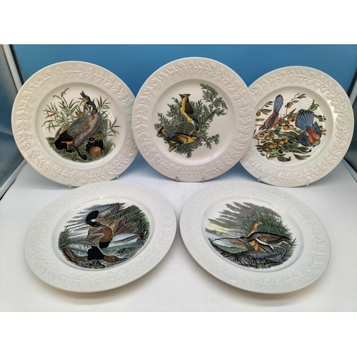 194 - Adam's 'Birds of America' Pattern 26cm Dinner Plates (5) to include Cedar Waxwing, Canvas Back Duck,... 