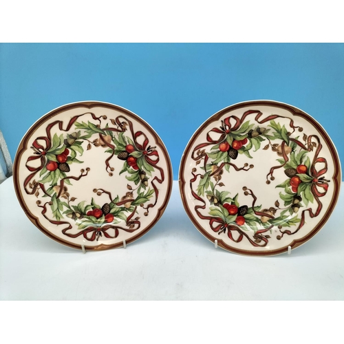 240 - Tiffany & Co 'Tiffany Garland' Pattern 22.5cm Salad Plates (2). Seconds Quality.