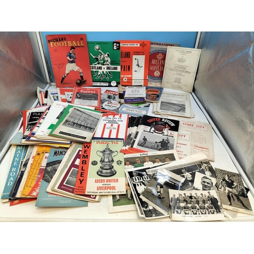 253 - Collection of Vintage Football Programmes, Photos, etc to include Manchester United, Stoke City, Wre... 