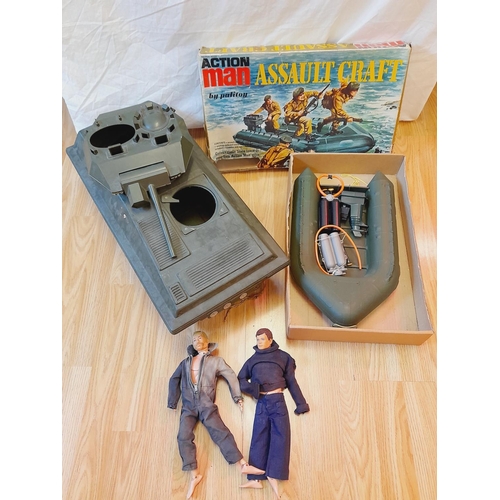 264 - Vintage 1960's Palitoy Action Men Items to include Figures (2), Boxed Assault Craft and Tank.