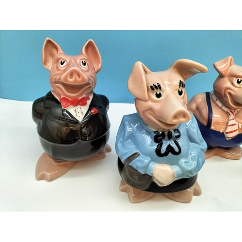 265 - Set of Wade Nat West Pigs with Original Stoppers. Tallest 19cm.