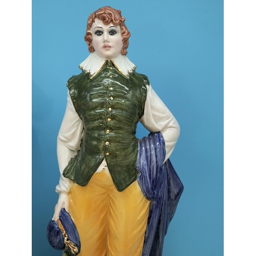 28 - Bassano Italian Pottery Lady and Gentleman 55cm Figures.