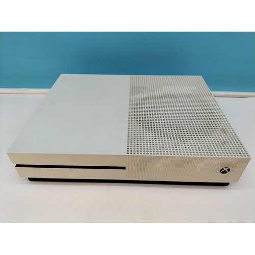 357 - Microsoft Xbox One S Games Console, No Controllers, Powers Up.