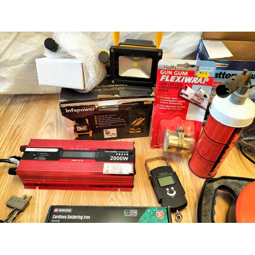 382 - Collection of Electrical Items to include Boxed Cordless Soldering Iron, Boxed Battery Charger, Boxe... 