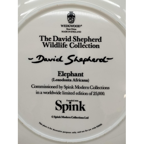 386 - Wedgwood David Shepherd Wildlife Collection 27cm Collectors Plates (8).