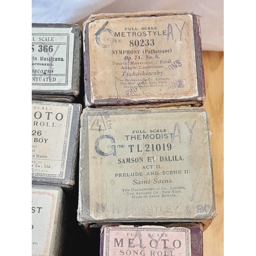 397 - Large Collection of Antique Pianola Boxed Music Rolls.