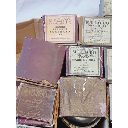 397 - Large Collection of Antique Pianola Boxed Music Rolls.