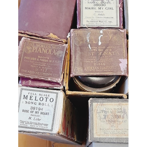 397 - Large Collection of Antique Pianola Boxed Music Rolls.