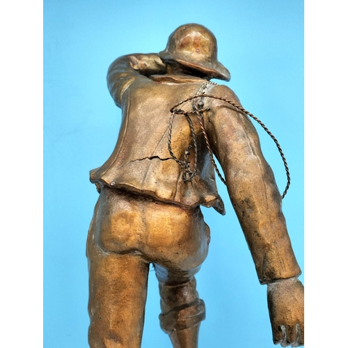 413 - 19th Century 56cm Mestais Signed Spelter Sculpture 'Rescue'. Some Loses.