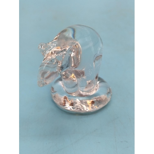 438 - Clear Crystal 6cm Figure of a Bear.