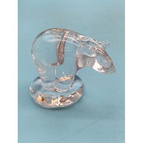 438 - Clear Crystal 6cm Figure of a Bear.