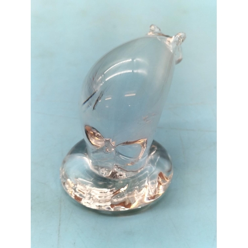 438 - Clear Crystal 6cm Figure of a Bear.