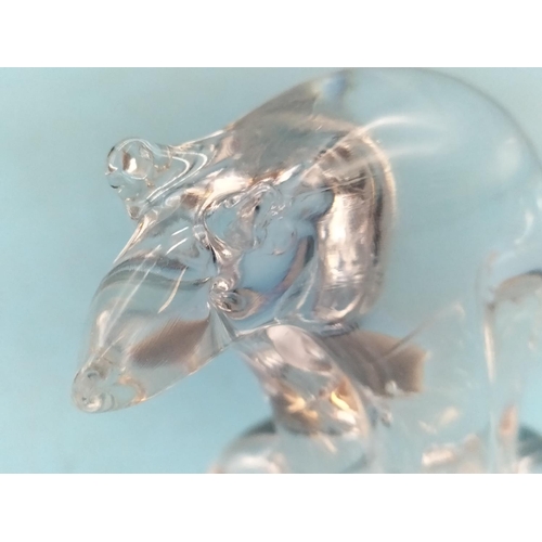 438 - Clear Crystal 6cm Figure of a Bear.