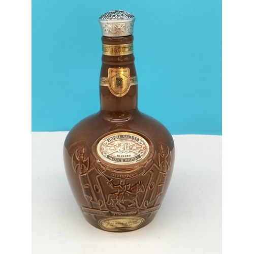 448 - Boxed Bells Millennium Glass Whisky Decanter (Empty), Spode Chivas Brothers Brown Glazed Whisky Deca... 